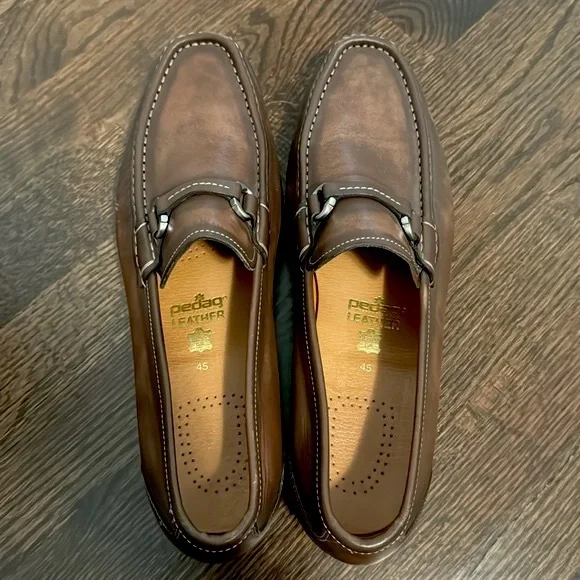 Men’s Santoni Brown Buckle-Strap Loafer Shoes - Picture 3 of 9